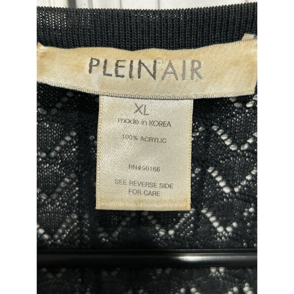 Plein Air Black Open Front Long Cardigan Sweater Sz XL - Picture 5 of 8